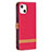 Custodia Portafoglio In stoffa con Supporto per Apple iPhone 15 Plus Rosso