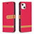 Custodia Portafoglio In stoffa con Supporto per Apple iPhone 15 Rosso