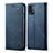 Custodia Portafoglio In stoffa con Supporto per Xiaomi Redmi Note 9 4G Blu