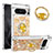 Custodia Silicone Cover Morbida Bling-Bling con Anello Supporto S01 per Google Pixel 8 Pro 5G Oro