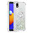 Custodia Silicone Cover Morbida Bling-Bling con Anello Supporto S01 per Samsung Galaxy A01 Core Argento
