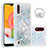 Custodia Silicone Cover Morbida Bling-Bling con Anello Supporto S01 per Samsung Galaxy A01 SM-A015 Argento