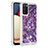 Custodia Silicone Cover Morbida Bling-Bling con Anello Supporto S01 per Samsung Galaxy A02s Viola