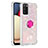 Custodia Silicone Cover Morbida Bling-Bling con Anello Supporto S01 per Samsung Galaxy A03s