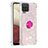 Custodia Silicone Cover Morbida Bling-Bling con Anello Supporto S01 per Samsung Galaxy A12 5G Rosa