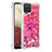 Custodia Silicone Cover Morbida Bling-Bling con Anello Supporto S01 per Samsung Galaxy A12 5G Rosa Caldo