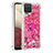 Custodia Silicone Cover Morbida Bling-Bling con Anello Supporto S01 per Samsung Galaxy A12 Nacho Rosa Caldo