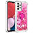 Custodia Silicone Cover Morbida Bling-Bling con Anello Supporto S01 per Samsung Galaxy A13 4G Rosa Caldo