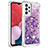 Custodia Silicone Cover Morbida Bling-Bling con Anello Supporto S01 per Samsung Galaxy A13 4G Viola