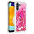 Custodia Silicone Cover Morbida Bling-Bling con Anello Supporto S01 per Samsung Galaxy A13 5G Rosa Caldo