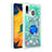 Custodia Silicone Cover Morbida Bling-Bling con Anello Supporto S01 per Samsung Galaxy A20 Verde
