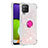 Custodia Silicone Cover Morbida Bling-Bling con Anello Supporto S01 per Samsung Galaxy A22 4G Rosa