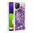 Custodia Silicone Cover Morbida Bling-Bling con Anello Supporto S01 per Samsung Galaxy A22 4G Viola