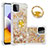 Custodia Silicone Cover Morbida Bling-Bling con Anello Supporto S01 per Samsung Galaxy A22 5G