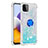 Custodia Silicone Cover Morbida Bling-Bling con Anello Supporto S01 per Samsung Galaxy A22 5G