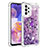 Custodia Silicone Cover Morbida Bling-Bling con Anello Supporto S01 per Samsung Galaxy A23 4G Viola