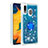 Custodia Silicone Cover Morbida Bling-Bling con Anello Supporto S01 per Samsung Galaxy A30 Blu