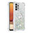 Custodia Silicone Cover Morbida Bling-Bling con Anello Supporto S01 per Samsung Galaxy A32 5G Argento