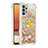 Custodia Silicone Cover Morbida Bling-Bling con Anello Supporto S01 per Samsung Galaxy A32 5G Oro