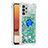 Custodia Silicone Cover Morbida Bling-Bling con Anello Supporto S01 per Samsung Galaxy A32 5G Verde