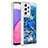Custodia Silicone Cover Morbida Bling-Bling con Anello Supporto S01 per Samsung Galaxy A33 5G Blu