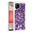 Custodia Silicone Cover Morbida Bling-Bling con Anello Supporto S01 per Samsung Galaxy A42 5G Viola