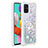 Custodia Silicone Cover Morbida Bling-Bling con Anello Supporto S01 per Samsung Galaxy A51 4G Argento