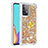 Custodia Silicone Cover Morbida Bling-Bling con Anello Supporto S01 per Samsung Galaxy A52 5G Ciano