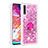 Custodia Silicone Cover Morbida Bling-Bling con Anello Supporto S01 per Samsung Galaxy A70 Rosa Caldo
