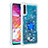 Custodia Silicone Cover Morbida Bling-Bling con Anello Supporto S01 per Samsung Galaxy A70S Blu