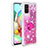Custodia Silicone Cover Morbida Bling-Bling con Anello Supporto S01 per Samsung Galaxy A71 4G A715 Rosa Caldo