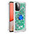 Custodia Silicone Cover Morbida Bling-Bling con Anello Supporto S01 per Samsung Galaxy A72 4G Verde