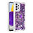 Custodia Silicone Cover Morbida Bling-Bling con Anello Supporto S01 per Samsung Galaxy A73 5G Viola