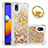 Custodia Silicone Cover Morbida Bling-Bling con Anello Supporto S01 per Samsung Galaxy M01 Core