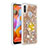 Custodia Silicone Cover Morbida Bling-Bling con Anello Supporto S01 per Samsung Galaxy M11 Oro