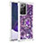 Custodia Silicone Cover Morbida Bling-Bling con Anello Supporto S01 per Samsung Galaxy Note 20 Ultra 5G Viola