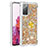 Custodia Silicone Cover Morbida Bling-Bling con Anello Supporto S01 per Samsung Galaxy S20 FE (2022) 5G Oro