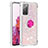 Custodia Silicone Cover Morbida Bling-Bling con Anello Supporto S01 per Samsung Galaxy S20 FE (2022) 5G Rosa