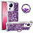 Custodia Silicone Cover Morbida Bling-Bling con Anello Supporto S01 per Xiaomi Civi 2 5G Viola