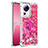 Custodia Silicone Cover Morbida Bling-Bling con Anello Supporto S01 per Xiaomi Mi 12 Lite NE 5G Rosa Caldo