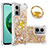 Custodia Silicone Cover Morbida Bling-Bling con Anello Supporto S01 per Xiaomi Redmi 10 Prime Plus 5G