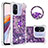 Custodia Silicone Cover Morbida Bling-Bling con Anello Supporto S01 per Xiaomi Redmi 11A 4G Viola