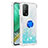 Custodia Silicone Cover Morbida Bling-Bling con Anello Supporto S01 per Xiaomi Redmi K30S 5G Cielo Blu