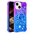 Custodia Silicone Cover Morbida Bling-Bling con Anello Supporto S02 per Apple iPhone 13 Viola