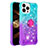 Custodia Silicone Cover Morbida Bling-Bling con Anello Supporto S02 per Apple iPhone 14 Pro