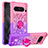Custodia Silicone Cover Morbida Bling-Bling con Anello Supporto S02 per Google Pixel 8 Pro 5G Rosa Caldo