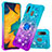 Custodia Silicone Cover Morbida Bling-Bling con Anello Supporto S02 per Samsung Galaxy A20 Cielo Blu