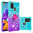 Custodia Silicone Cover Morbida Bling-Bling con Anello Supporto S02 per Samsung Galaxy A21s