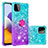 Custodia Silicone Cover Morbida Bling-Bling con Anello Supporto S02 per Samsung Galaxy A22 5G