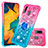 Custodia Silicone Cover Morbida Bling-Bling con Anello Supporto S02 per Samsung Galaxy A30